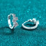 S925 Sterling Silver Moissanite Stud Earrings for Women Irregular Geometric Ear Cuff Minimalist Daily
