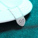 S925 Sterling Silver Heart Moissanite Necklace for Women, Clavicle Chain, Small Accessory, Factory Wholesale