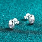 S925 Sterling Silver Moissanite Stud Earrings for Women, Minimalist Round Design, Everyday Fashionable