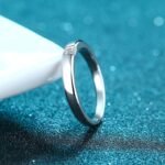 925 Silver Princess Cut Simple Band Ring with 30-Point Moissanite, Unisex
