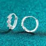 S925 Sterling Silver Moissanite Earrings for Women Lightning ECG Wave Design