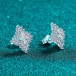 S925 Sterling Silver Moissanite Earrings Snowflake Marquise Women's Fashion Elegant Drop Earrings