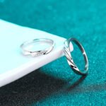 S925 Sterling Silver Couple Ring for Women with Moissanite, Valentine's Day Gift