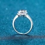925 Sterling Silver Ring for Women with Micro-Set Stones, 1 or 2 Carat Moissanite, Four-Prong, Fancy Cut