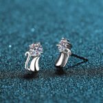 S925 Sterling Silver Earrings for Women, Moissanite, Fashion Stud Earrings, Trendy Design, Wholesale