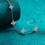 S925 Sterling Silver Moissanite Bracelet, Star Six-Pointed Star, Korean Minimalist Fashion