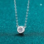 S925 Sterling Silver Bubble Necklace 1 Carat Moissanite Valentine's Day Gift Collarbone Chain for Women