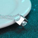 Moissanite Bull Head Pendant Necklace in Rose Gold Tone