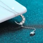 S925 Silver Star Moon Pendant Moissanite Necklace