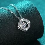 S925 Sterling Silver Moissanite Necklace for Women, Heart-Shaped Bezel, Dainty and Sweet
