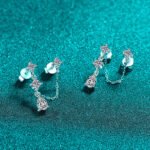 S925 Sterling Silver Moissanite Earrings for Women, Tassel Double Needle, Simple High-end Ins Style
