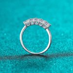 S925 Sterling Silver Ring for Women, Emerald Cut Moissanite Ring, Factory Wholesale