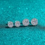 S925 Sterling Silver Moissanite Stud Earrings for Women, Simple Elegant Design, Daily Wear, Festival Gift