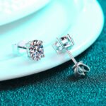 S925 Sterling Silver Moissanite Stud Earrings for Women, Cute Small Ear Accessory, Factory Direct Wholesale