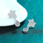 S925 Silver Earrings for Women Maple Leaf Drop Moissanite Stud Earrings Factory Direct Wholesale