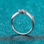 V-Shape Micro-Set Moissanite Ring for Women, 925 Silver, Factory Direct