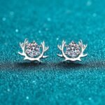 S925 Sterling Silver Earrings, Simple Style, 50-Point Claw-Set Moissanite Studs