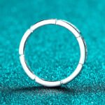 S925 Sterling Silver Full Moissanite Ring for Women, Bamboo Joint Style, Simple Daily Fashion, Couple Ring