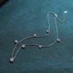 S925 Sterling Silver Necklace Six-Prong Women's 3.2 Carat Moissanite Starry Sky Moissanite Necklace