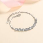 S925 Silver Bracelet with Moissanite and CZ Stones for Women