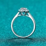 S925 Sterling Silver Moissanite Ring Four Prong Round Setting Factory Direct