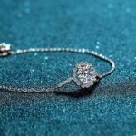 1 Carat Moissanite Bracelet for Women, 925 Silver, Star Around Moon Design