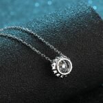S925 Sterling Silver Necklace for Women, Moissanite Round Cut CZ Pendant Collarbone Chain