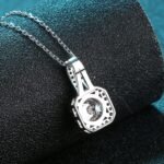 S925 Sterling Silver Necklace Four-Prong Moissanite Pendant Choker Chain Factory Direct