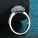 S925 Sterling Silver Women's Luxury Wedding Ring 1 Carat Moissanite Ring European and American Style