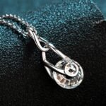 S925 Sterling Silver Necklace 2 Carat Moissanite Teardrop Pendant Chain