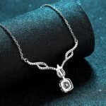 S925 Sterling Silver Four-Prong Moissanite Necklace for Women, 80-Point Simulated Diamond Choker, Factory Direct