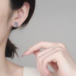S925 Sterling Silver Moissanite Stud Earrings Geometric Swirl Design Minimalist Daily Gift