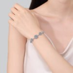 S925 Sterling Silver Moissanite Bracelet for Women, Snowflake Fashion Jewelry, Gift for Girlfriend
