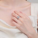 S925 Sterling Silver Moissanite Ring for Women Heart Hand Bouquet Exquisite Festive Gift