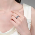 S925 Sterling Silver Moissanite Ring Oval Eternity Band for Women Light Luxury