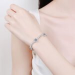 S925 Sterling Silver Bracelet for Women, Pavé Moissanite Clasp Bracelet, Factory Direct Wholesale