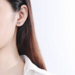 S925 Sterling Silver Bull Head Earrings for Women, Simple Wedding Moissanite Studs