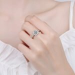 S925 Silver Ring Women's Cool Style Moissanite Band Live Streaming Ring