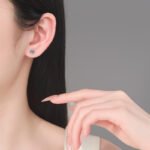 S925 Sterling Silver Moissanite Stud Earrings for Women, Bubble Screw-back Design, Simple and Elegant