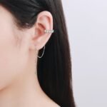 S925 Sterling Silver Earrings Women High-End Light Luxury Design Anti-Loss Ear Thread Moissanite Ear Clip Earrings
