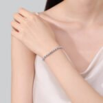 S925 Sterling Silver Moissanite Bracelet for Women, Hip-Hop Luxury Style with Full Diamond Setting