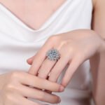 S925 Sterling Silver Moissanite Ring for Women, 5 Carat Pear Cut with Bezel Setting, Elegant and Luxurious
