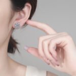 S925 Sterling Silver Moissanite Earrings Sunflower Design Delicate Light Luxury Daily Versatile Holiday Gift