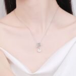 S925 Sterling Silver Clavicle Chain Necklace for Women, Cross Style, 8mm Flawless Freshwater Pearl Moissanite Necklace