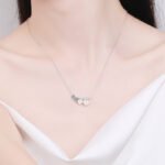 S925 Sterling Silver Necklace for Women, Moissanite Pendant with Freshwater Pearl, Choker Chain, Factory Direct Wholesale
