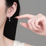 S925 Sterling Silver Moissanite Butterfly Earrings for Women, Tassel Drop Earrings, Delicate and Simple