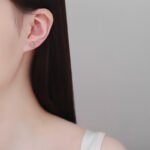 S925 Sterling Silver Moissanite Champagne Gold Heart-Shaped Earrings for Women, Unique Design, Exquisite and Compact, Daily Versatile