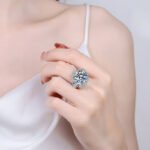 S925 Sterling Silver Ring for Women 10 Carat Luxury Moissanite Ring Factory Direct Wholesale