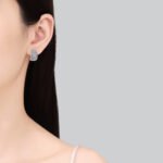 S925 Sterling Silver Moissanite Stud Earrings for Women, Full Diamond-Cut, Fashionable Ear Cuff, Simple Style, Holiday Gift