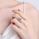S925 Sterling Silver Crown Ring for Women with Moissanite